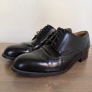 Bass Men's 12M Black Leather Ashton‎ Vintage Wingtip Oxford Dress Shoes